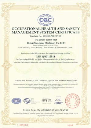 Occupational Health and Safety Management System Certificate